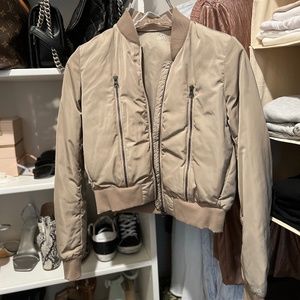 ALO Yoga Beige Bomber Jacket